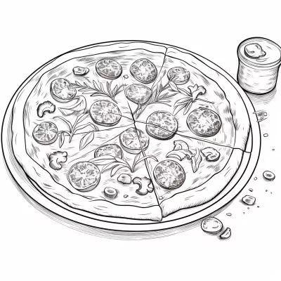 Картинка за оцветяване на пица