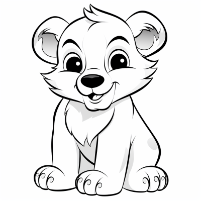 Картинка за оцветяване на бебе полярно мече