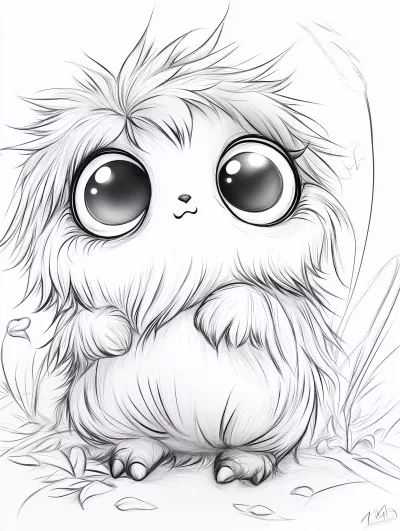 Картинка за оцветяване на сладко чудовище