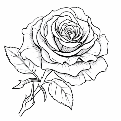 Картинка за оцветяване на Роза