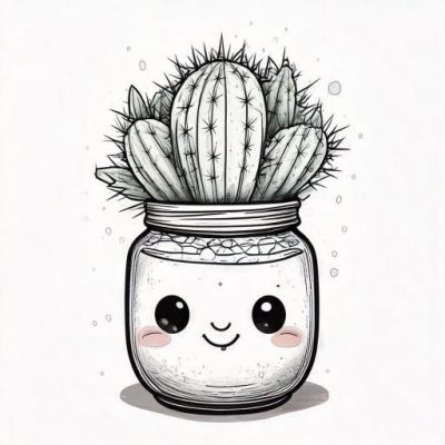 Картинка за оцветяване на Кактус