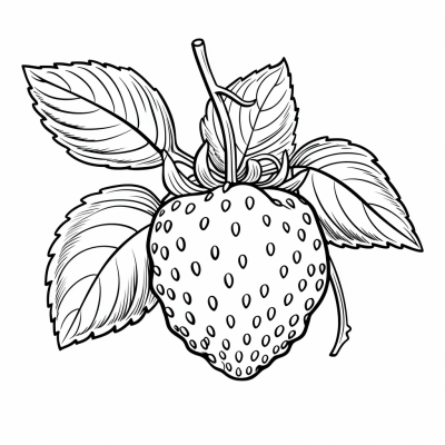 Página para Colorear Imprimible de Fresa
