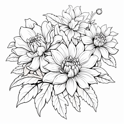 Página de colorear imprimible de Flores