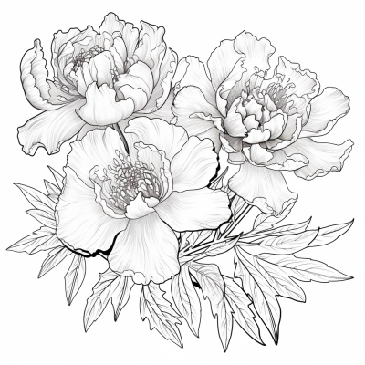 Página para colorear de delicadas flores