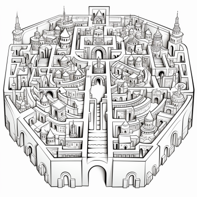 City Maze Coloring Page