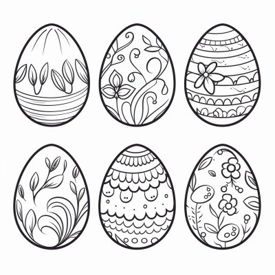 Page de coloriage d’œufs de Pâques