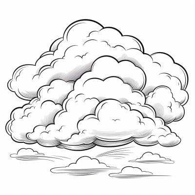 Page de coloriage imprimable de nuages moelleux
