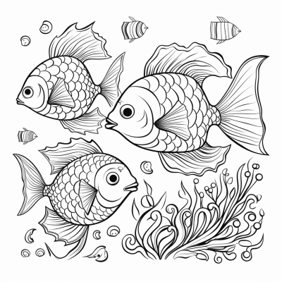 Página para Colorear de Peces para Imprimir