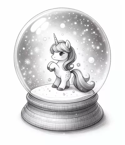 Картинка за принтиране и оцветяване на Магическо снежено преспапие с пони