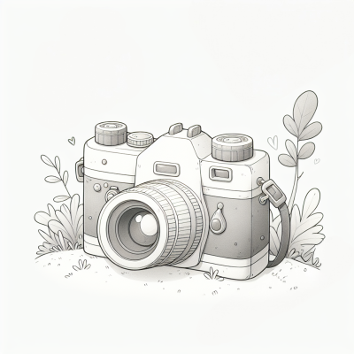 Page de coloriage imprimable d’un appareil photo