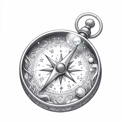 Картинка за принтиране и оцветяване на компас