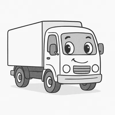 Happy Little Truck – Printable Coloring Page