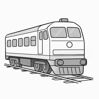 Train on the Tracks – Printable Coloring Fun