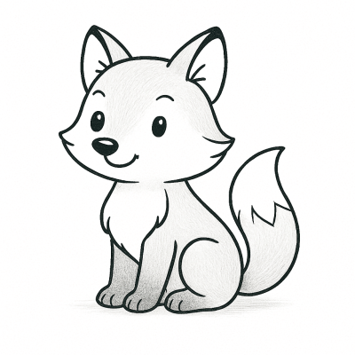 Рисунка на сладка лисичка за оцветяване