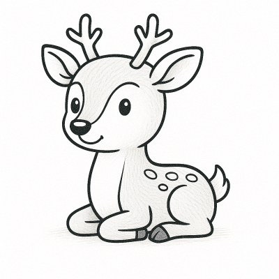 Рисунка на сладка малка сърничка за оцветяване