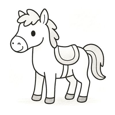 Рисунка на сладко конче за принтиране и оцветяване