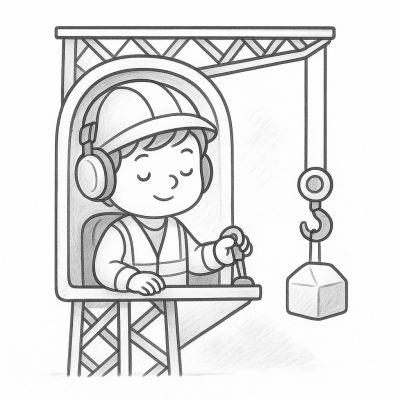 Оператор на кран – рисунка за оцветяване за деца