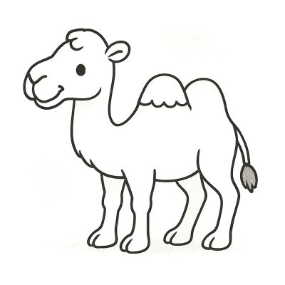 Приятелски камила – рисунка за принтиране и оцветяване