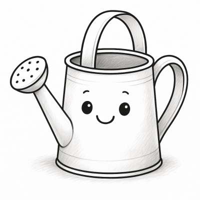 Сладка метална лейка – рисунка за принтиране и оцветяване