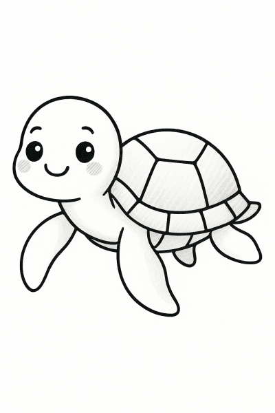 Сладка морска костенурка – рисунка за принтиране и оцветяване
