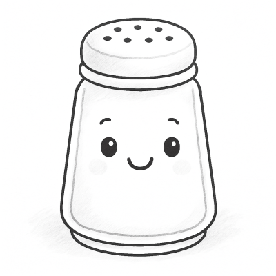 Мила солонка – рисунок для печати и раскрашивания