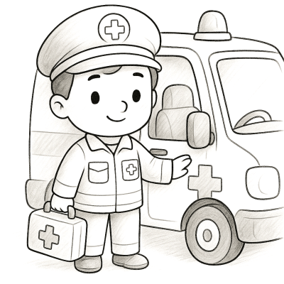 Парамедик и линейка – рисунка за принтиране и оцветяване