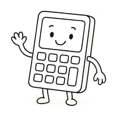 Весел калкулатор – рисунка за принтиране и оцветяване