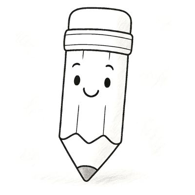 Усмихнат молив – рисунка за принтиране и оцветяване