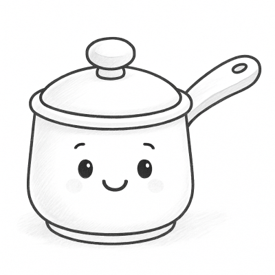 Веселая кастрюля – рисунок для печати и раскрашивания