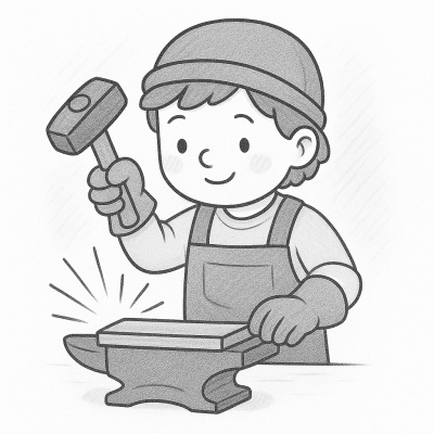 Млад ковач – рисунка за принтиране и оцветяване