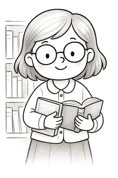 Млад библиотекар – рисунка за принтиране и оцветяване