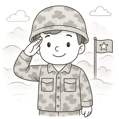 Млад войник – рисунка за принтиране и оцветяване