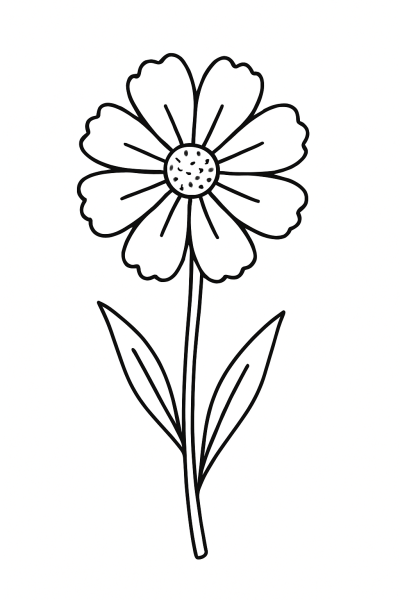 Картинка на цвете космос за принтиране и оцветяване