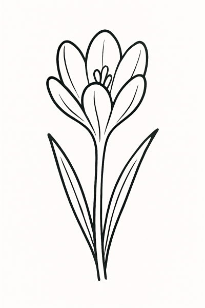 Рисунка на минзухар за принтиране и оцветяване