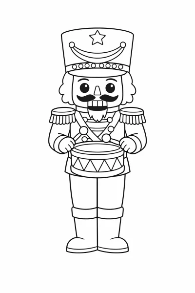 Войник Лешникотрошачката – Коледна страница за оцветяване за деца