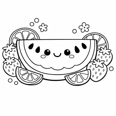 Кусочек арбуза — простая летняя раскраска