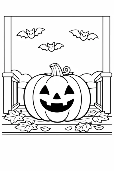 Friendly Jack-o’-Lantern – страница за оцветяване на Хелоуин