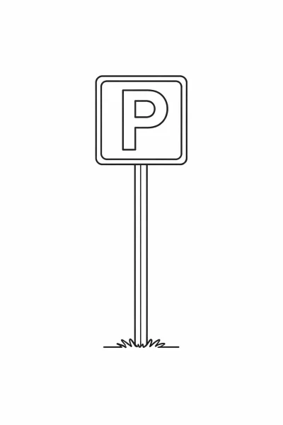 Parking Traffic Sign Coloring Page – Printable Road Safety Traffic Signs for Kids