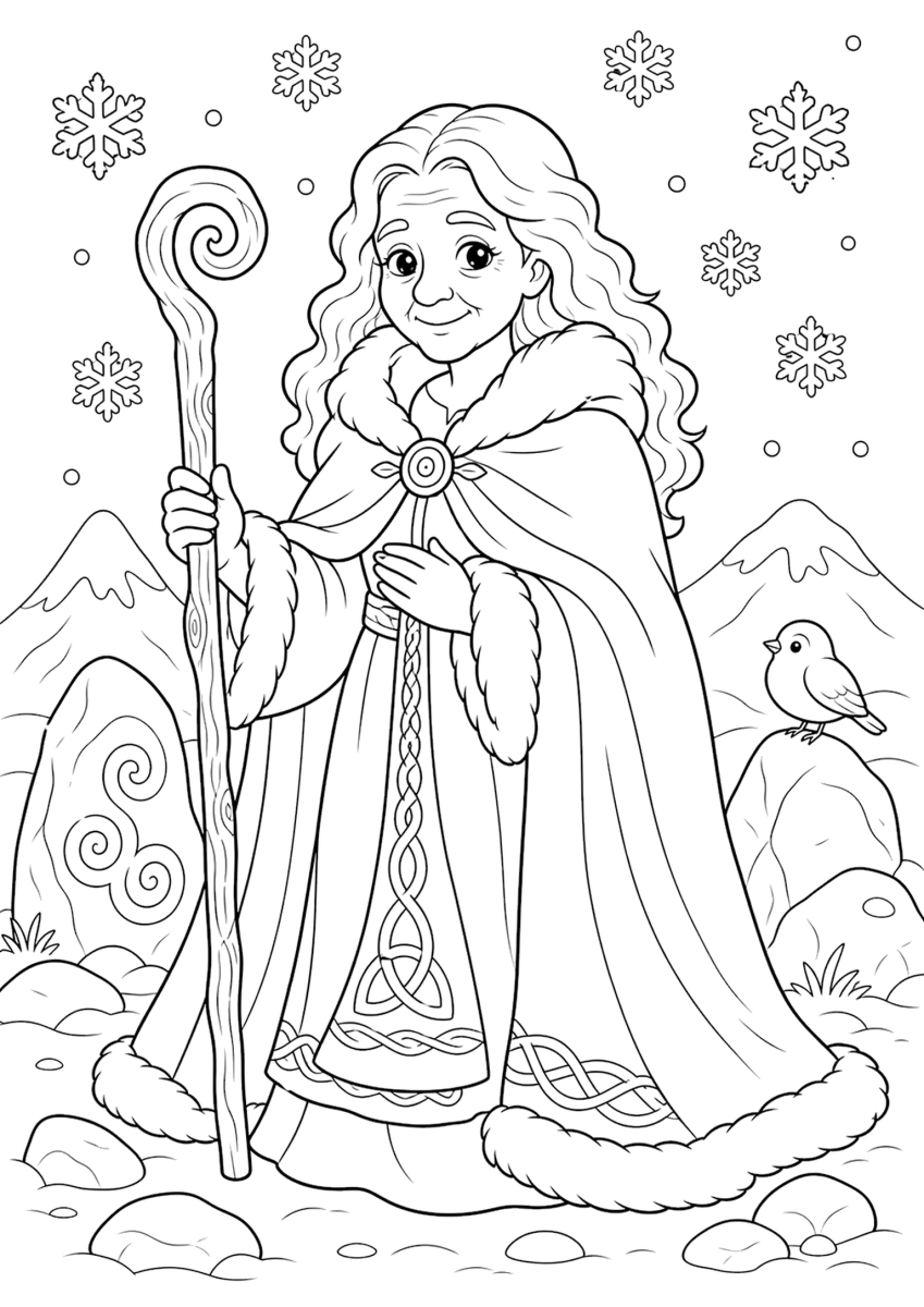 Coloriage Cailleach pour enfants - gratuit à imprimer