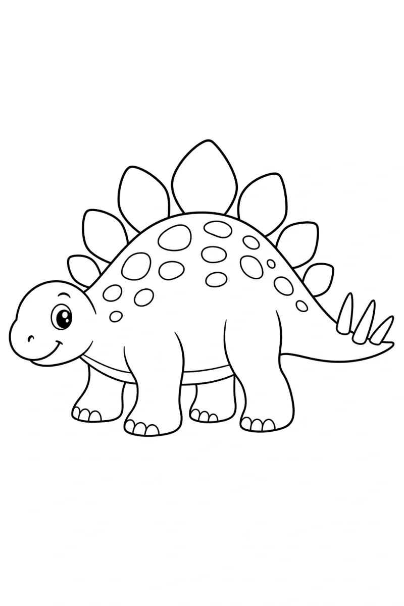 Süßes Stegosaurus-Ausmalbild für Kinder