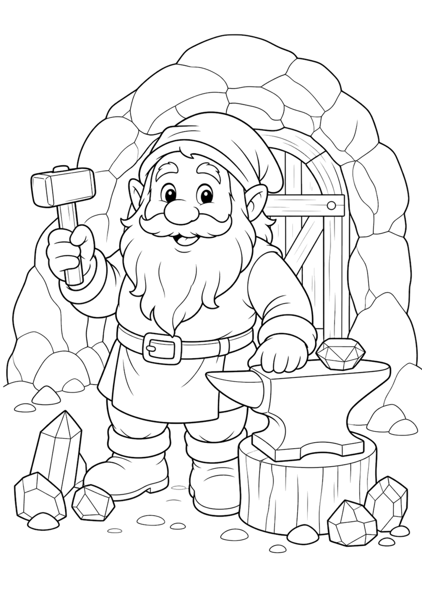 Dibujo de Dvergr para colorear para niños - gratis para imprimir