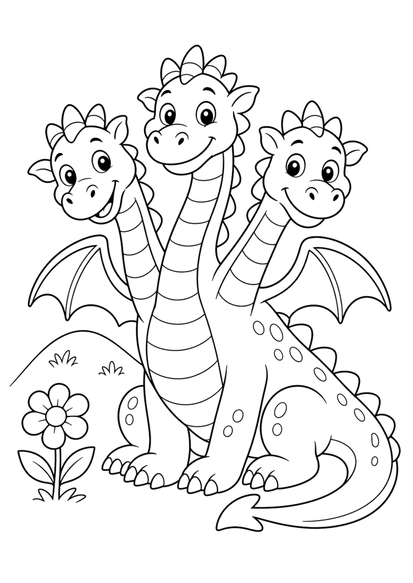 Drago Zmey da colorare per bambini - gratis da stampare