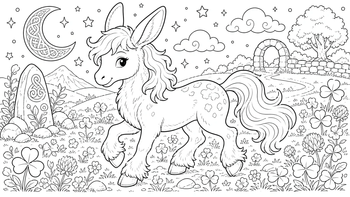 Disegno da colorare di Pooka gentile per bambini