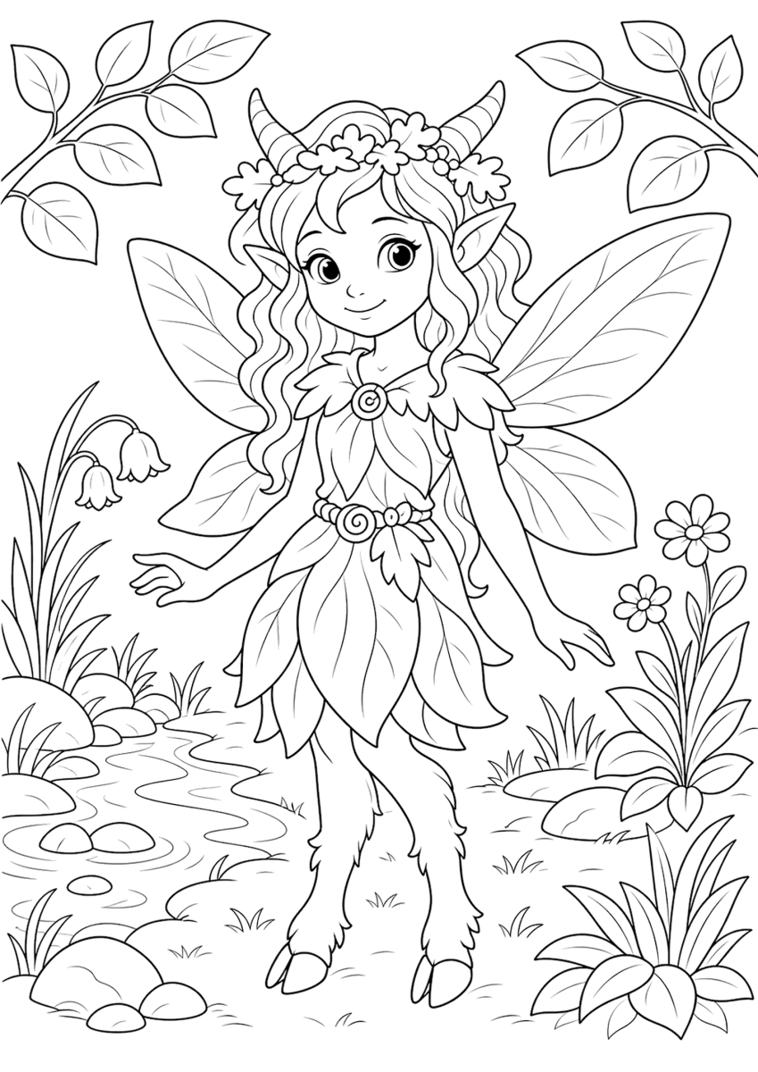 Coloriage Glaistig pour enfants - gratuit à imprimer