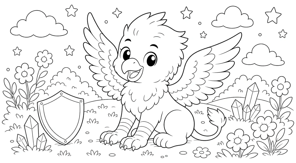 Griffin Coloring Page for Kids for kids