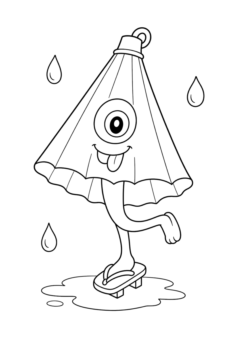 Kasa Obake coloring page for kids, free printable Japanese folklore coloring page