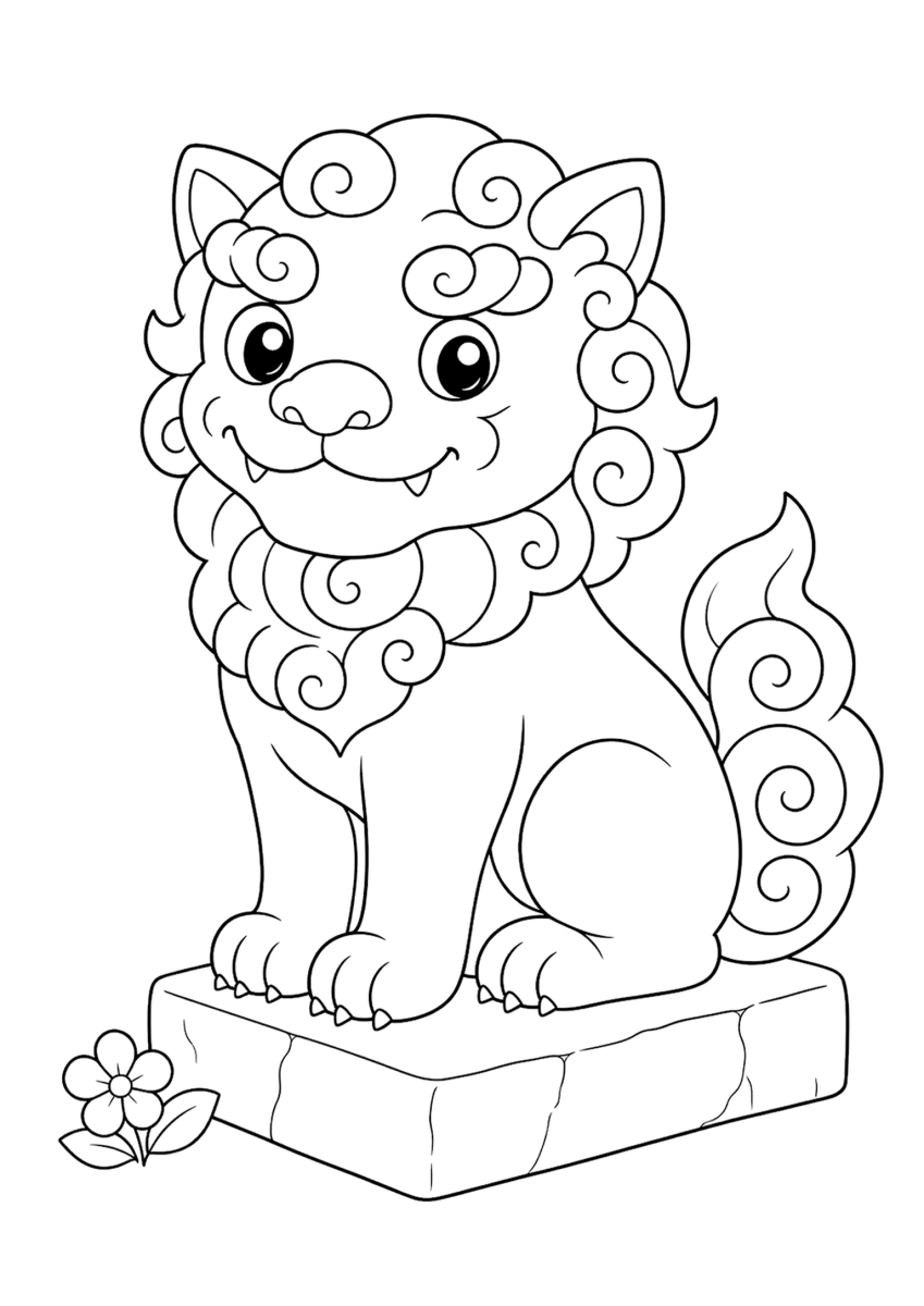 Komainu Boyama Sayfası - Çocuklar İçin Ücretsiz Yazdır