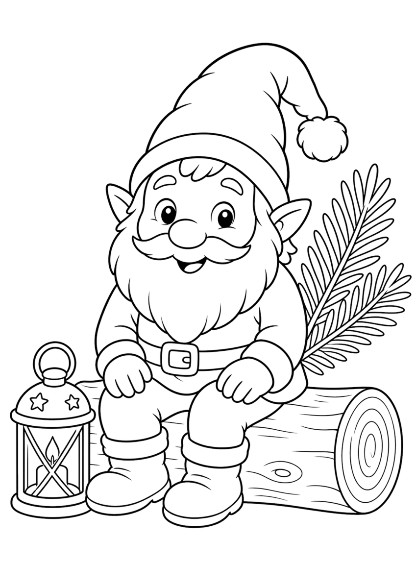 Tomte da colorare per bambini - gratis da stampare
