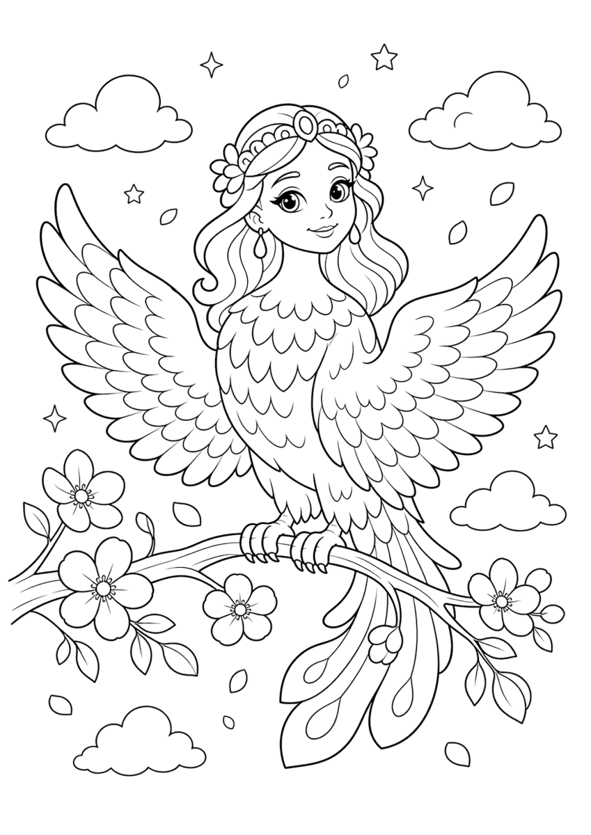 Coloriage Sirin pour enfants - gratuit à imprimer