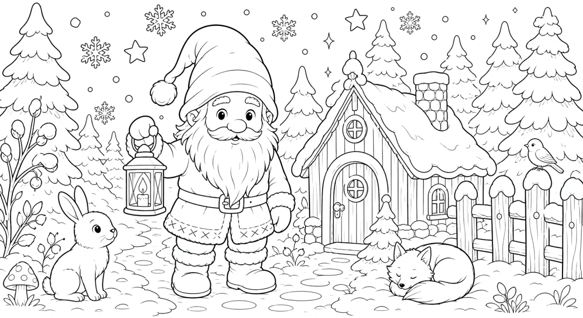 Çocuklar için Tomte Boyama Sayfası